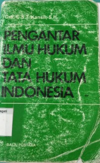 Image of pengantar ilmu hukum dan tata hukum indonesia